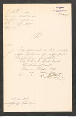 k.k. naturhistorisches Hofmuseum, Intendanzakten 1885-1896 (Hauer), Aktenzahl Z.619/1889, Seite 1